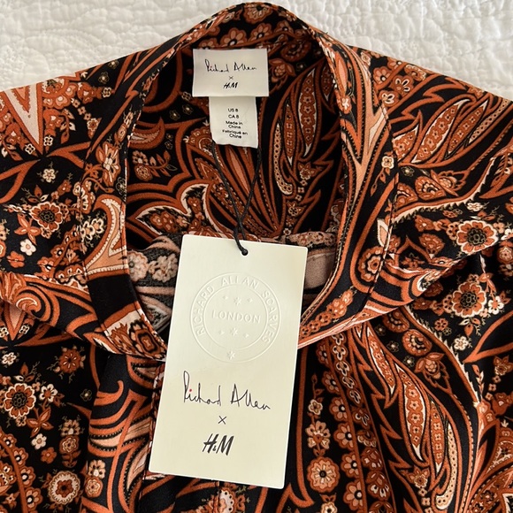Richard Allan Mandarin Collar Long Length Blouse Long Sleeve NEW WITH TAGS Sz 8 - Picture 7 of 11